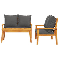 Thumbnail for 3-tlg. Garten-Lounge-Set mit Kissen Massivholz Akazie