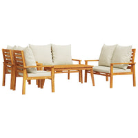 Thumbnail for 5-tlg. Garten-Lounge-Set mit Kissen Massivholz Akazie