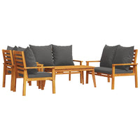 Thumbnail for 5-tlg. Garten-Lounge-Set mit Kissen Massivholz Akazie