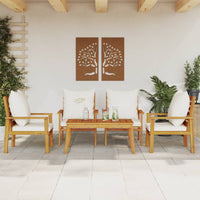 Thumbnail for 5-tlg. Garten-Lounge-Set mit Kissen Massivholz Akazie