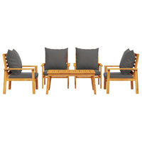 Thumbnail for 5-tlg. Garten-Lounge-Set mit Kissen Massivholz Akazie