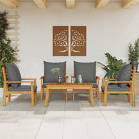 Thumbnail for 5-tlg. Garten-Lounge-Set mit Kissen Massivholz Akazie