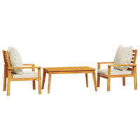 Thumbnail for 3-tlg. Garten-Lounge-Set mit Kissen Massivholz Akazie