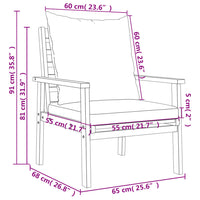 Thumbnail for 3-tlg. Garten-Lounge-Set mit Kissen Massivholz Akazie