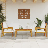 Thumbnail for 3-tlg. Garten-Lounge-Set mit Kissen Massivholz Akazie