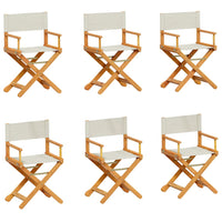 Thumbnail for Klappbare Gartenstühle 6 Stk. Cremeweiß Stoff