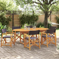 Thumbnail for Klappbare Gartenstühle 6 Stk. Dunkelgrau Stoff