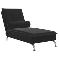 Thumbnail for Massage-Chaiselongue mit Nackenrolle Schwarz Samt
