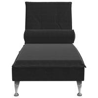 Thumbnail for Massage-Chaiselongue mit Nackenrolle Schwarz Samt
