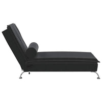 Thumbnail for Massage-Chaiselongue mit Nackenrolle Schwarz Samt