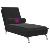 Thumbnail for Massage-Chaiselongue mit Nackenrolle Schwarz Samt