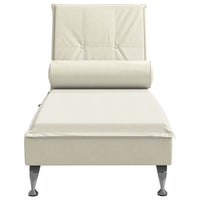 Thumbnail for Massage-Chaiselongue mit Nackenrolle Creme Samt