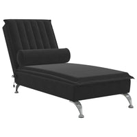 Thumbnail for Massage-Chaiselongue mit Nackenrolle Schwarz Samt