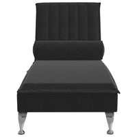 Thumbnail for Massage-Chaiselongue mit Nackenrolle Schwarz Samt