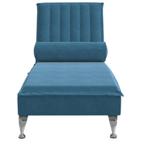 Thumbnail for Massage-Chaiselongue mit Nackenrolle Blau Samt
