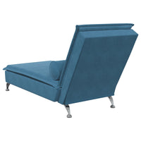 Thumbnail for Massage-Chaiselongue mit Nackenrolle Blau Samt