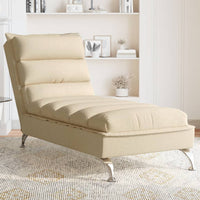 Thumbnail for Chaiselongue mit Kissen Creme Stoff
