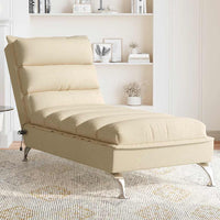 Thumbnail for Massage-Chaiselongue mit Kissen Creme Stoff