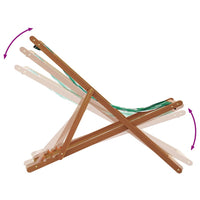 Thumbnail for Strandstühle 2 Stk. Klappbar Blattmuster Stoff und Massivholz