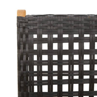 Thumbnail for Gartenstuhl Verstellbar 8 Stk. Schwarz Poly Rattan Massivholz