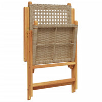 Thumbnail for Gartenstuhl Verstellbar 6 Stk. Beige Poly Rattan Massivholz