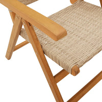 Thumbnail for Gartenstuhl Verstellbar 8 Stk. Beige Poly Rattan Massivholz