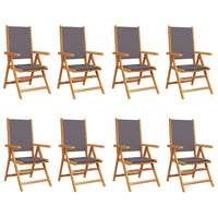Thumbnail for Gartenstuhl Verstellbar 8 Stk. Anthrazit Stoff und Massivholz