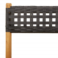 Thumbnail for Gartenstühle 6 Stk. Klappbar Schwarz Poly Rattan & Massivholz