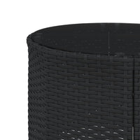 Thumbnail for 3-tlg. Garten-Sofagarnitur Halbrund Schwarz Poly-Rattan