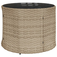 Thumbnail for 3-tlg. Garten-Sofagarnitur Halbrund Beige Poly-Rattan