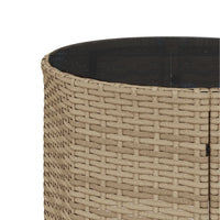 Thumbnail for 3-tlg. Garten-Sofagarnitur Halbrund Beige Poly-Rattan