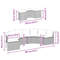 Thumbnail for 2-tlg. Garten-Sofagarnitur Halbrund Schwarz Poly-Rattan
