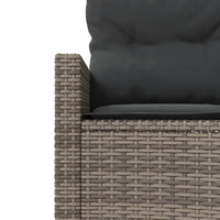 Thumbnail for 2-tlg. Garten-Sofagarnitur Halbrund Grau Poly Rattan