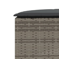 Thumbnail for 2-tlg. Garten-Sofagarnitur Halbrund Grau Poly Rattan