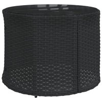 Thumbnail for 3-tlg. Garten-Sofagarnitur Halbrund Schwarz Poly-Rattan