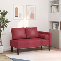 Thumbnail for Chaiselongue mit Kissen Weinrot Kunstleder