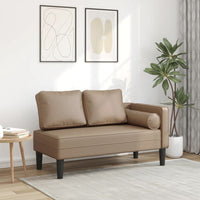 Thumbnail for Chaiselongue mit Kissen Cappuccino Kunstleder