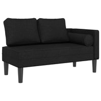 Thumbnail for Chaiselongue mit Kissen Schwarz Stoff