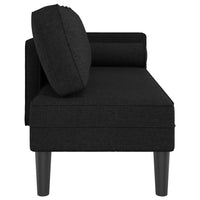 Thumbnail for Chaiselongue mit Kissen Schwarz Stoff