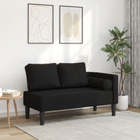 Thumbnail for Chaiselongue mit Kissen Schwarz Stoff