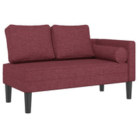 Thumbnail for Chaiselongue mit Kissen Weinrot Stoff