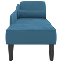 Thumbnail for Chaiselongue mit Kissen Blau Samt