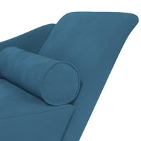 Thumbnail for Chaiselongue mit Kissen Blau Samt