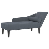 Thumbnail for Chaiselongue mit Kissen Dunkelgrau Samt