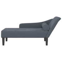 Thumbnail for Chaiselongue mit Kissen Dunkelgrau Samt