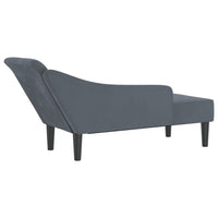 Thumbnail for Chaiselongue mit Kissen Dunkelgrau Samt