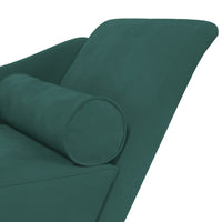 Thumbnail for Chaiselongue mit Kissen Dunkelgrün Samt