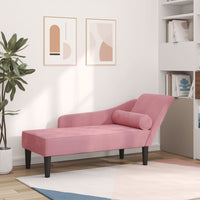 Thumbnail for Chaiselongue mit Kissen Rosa Samt