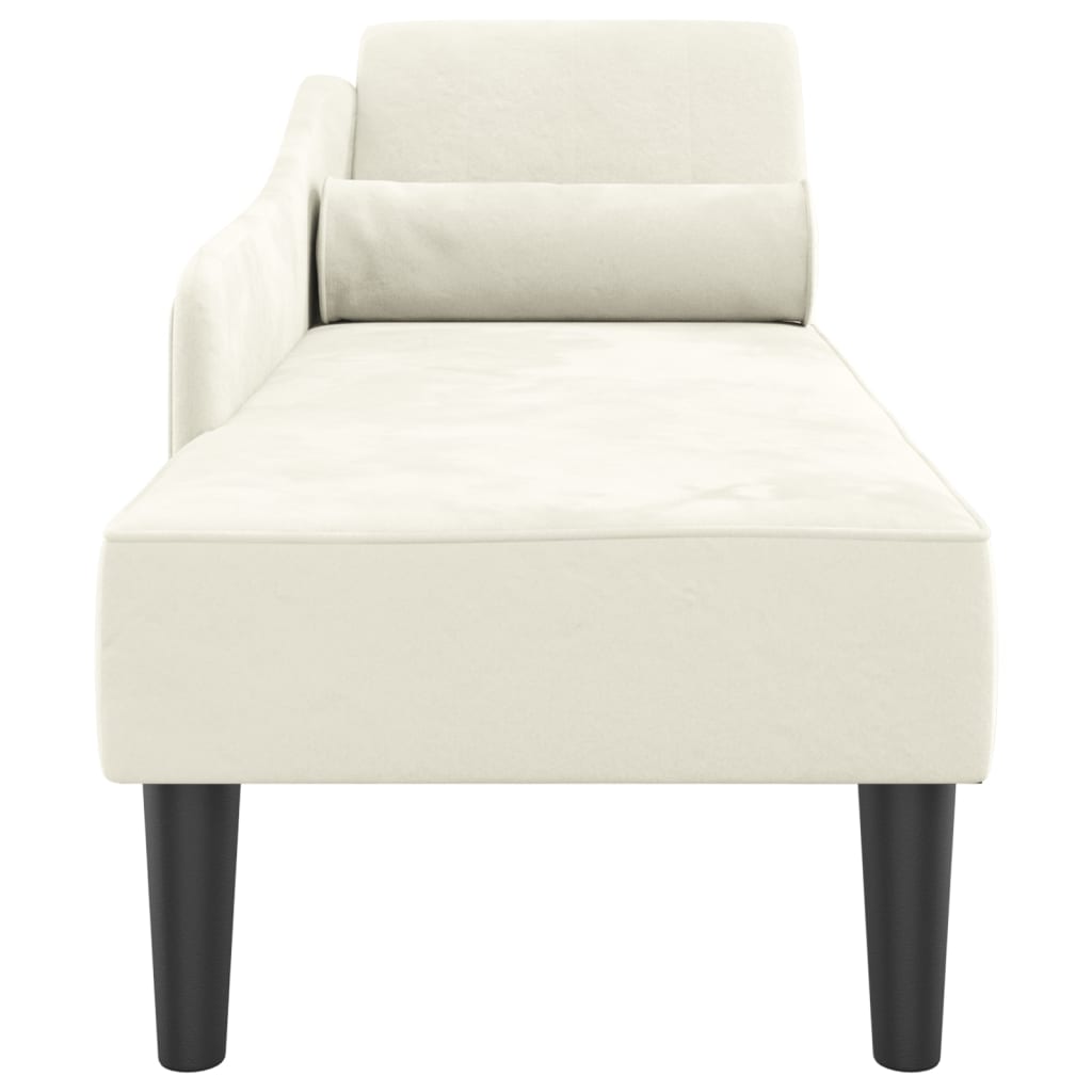 Chaiselongue mit Kissen Creme Samt