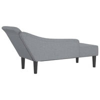 Thumbnail for Chaiselongue mit Kissen Hellgrau Stoff